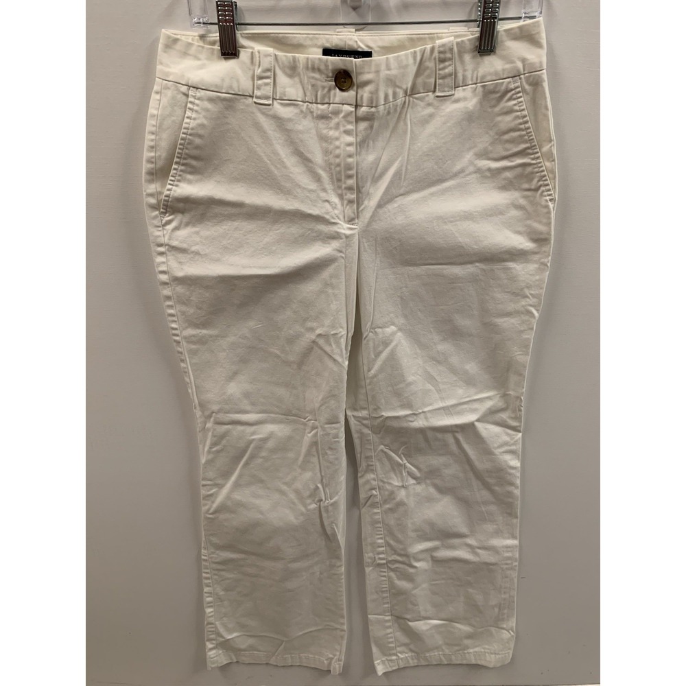 Lands' End Women's‎ White Casual Pants Fit 2 Size 6 Classic Coastal Boat